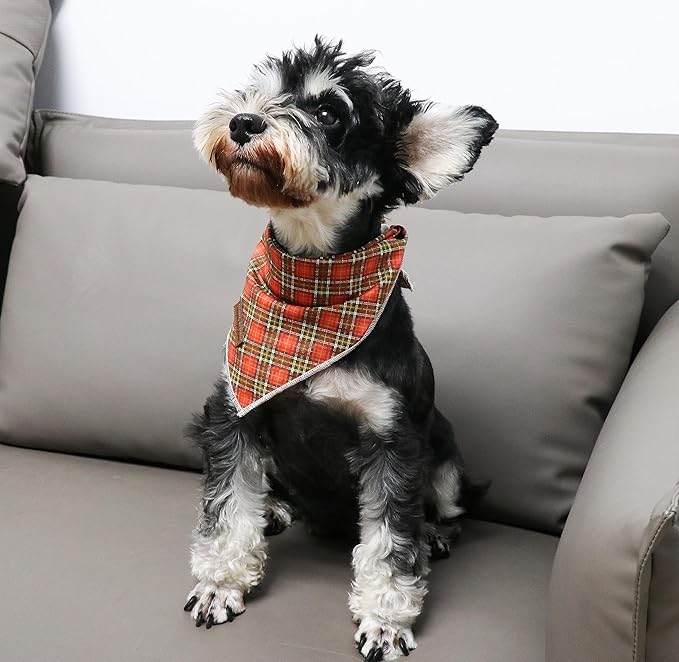 Unique Style Paws Cotton Dog Collar with Bow Halloween Pumpkin Plaid Dog Collar with Bow Tie for Small Medium Large Dogs Pets Gifts