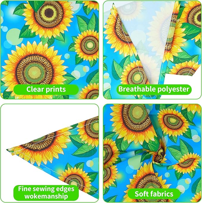 30 Pcs Spring Dog Bandanas Bulk 25 Inch Summer Flowers Dog Bandanas for Small Medium Dogs Breed Adjustable Polyester Scarves Grooming M