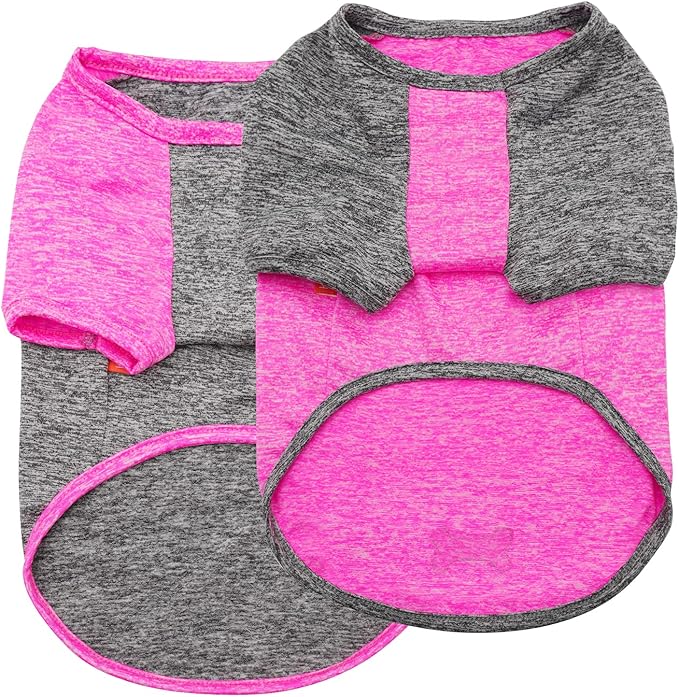 KYEESE Dog Shirts Quick Dry 2 Pack Breathable Lightweight Stretchy Dog T-Shirt with Reflective Label Raglan Sleeve Pet Apparel for Medium Dogs