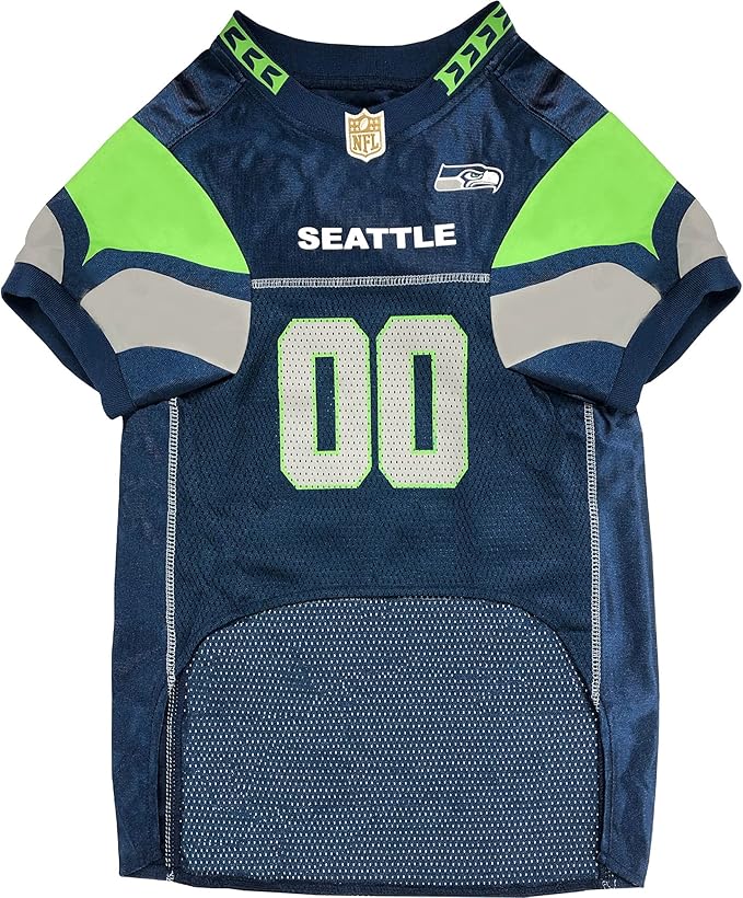 Pets First NFL Seattle Seahawks Dog Jersey, Size Medium. Best Football Jersey Costume for Dogs & Cats. Licensed Jersey Shirt