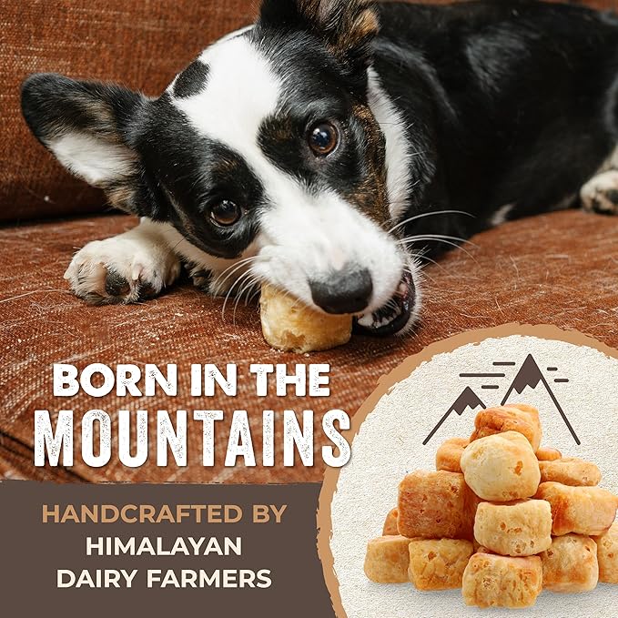 Mighty Paw Yak Cheese Puffs for Dogs - All-Natural Pet Treats for All Sized Breeds - Odorless Limited-Ingredient Chews for Puppies & Power-Chewers - Rich in Protein and Calcium - Easy to Chew (8 oz.)