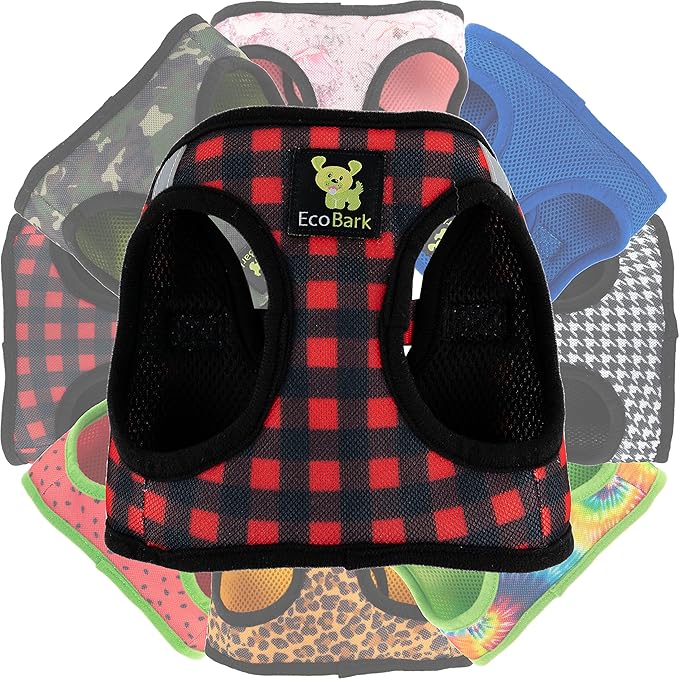 EcoBark Teacup Dog Harness - Step in Luxury Soft Reflective Halter - Ultra Padded Mesh - Comfortable & Secure Halter Vest