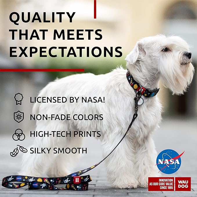 WAUDOG Nylon Dog Collar - Adjustable Dog Collar for Large Dogs, Small & Medium Dogs - Breakaway Puppy Collars for Large Breed Dogs - Boy & Girl Dog Collars with Durable Plastic Buckle and QR Dog Tag