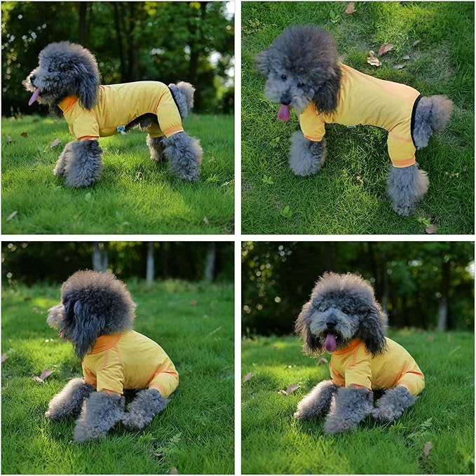 LoveLongLong Dog Jumpsuit with UV Protection and Quick-Dry Fabric for Spring Summer Pet Pajamas Yellow 2XL