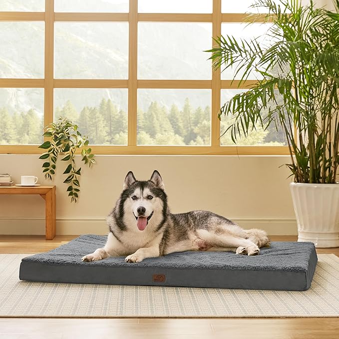 Bedsure XXL Dog Bed for Large Dogs - Orthopedic Waterproof Giant Pet Beds with Removable Washable Cover, Jumbo Egg Crate Foam Mat, Suitable for Pet Up to 150 lbs