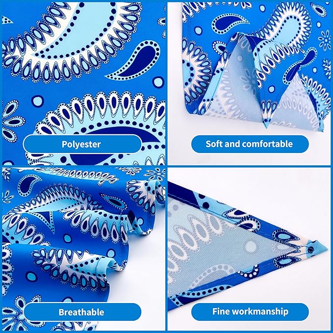 10pcs Dog Bandanas Paisley Pattern for Large Extral Large XL XXL Breed Kerchief Triangle Bibs Scarves Pink Blue Yellow Red Girl Boy Grooming Costume