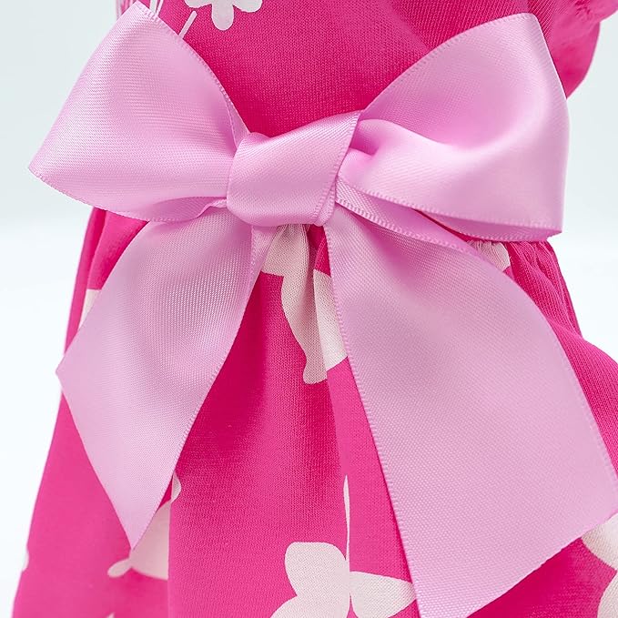 Fitwarm Eggstra Cute Dog Easter Outfit, Bunny Dog Dress, Holiday Dog Clothes for Small Dogs Gril, Pet Cat Clothing, Hot Pink, XS