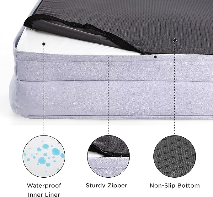 Bedsure Orthopedic Dog Bed for Extra Large Dogs - XL Washable Dog Sofa Beds Large, Supportive Foam Pet Couch Bed with Removable Washable Cover, Waterproof Lining and Nonskid Bottom, Lavender, 42"