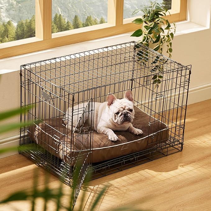 Bedsure Waterproof Dog Bed for Medium Dogs - 4 Inch Thicken Up to 45lbs Pet Mat Pillows with Removable Washable Cover, Nuthatch