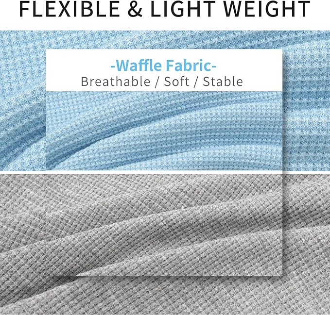 KYEESE 2Pack Dog Shirts Waffle for Small Dogs Stretchy T-Shirts Lightweight Tank Top Sleeveless Vest Breathable Cat Tee, Medium, Blue+Grey