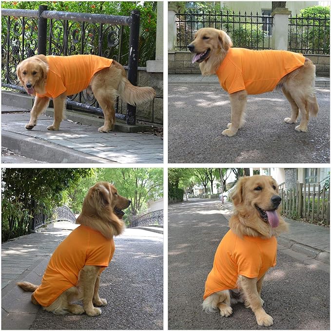Lovelonglong Pet Clothing Dog Costumes Basic Blank T-Shirt Tee Shirts for Small Dogs Orange L