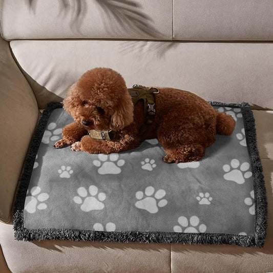 Kritter Planet Waterproof Dog Blankets for Small Dogs, Puppy Blankets for Litter, Cat Blankets for Indoor Cats Washable, Reversible Fleece Pet Mat for Crates, Car Seats, and Furniture