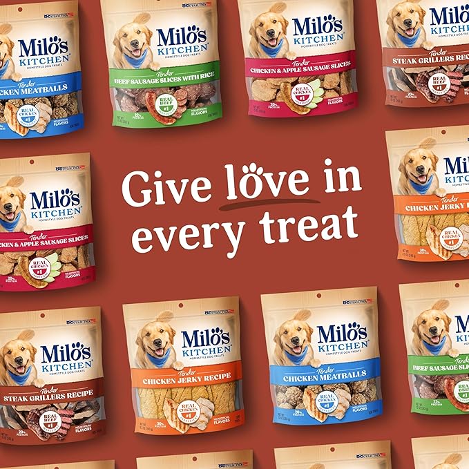 Milo's Kitchen Homestyle Dog Treats, Steak Grillers, 10 Ounce, High Protein, No Artifical Flavors