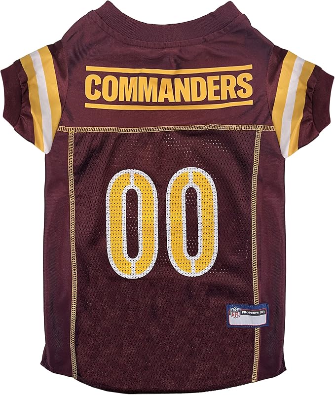 NFL Washington Commanders Dog Jersey, Size: X-Small. Best Football Jersey Costume for Dogs & Cats. Licensed Jersey Shirt.
