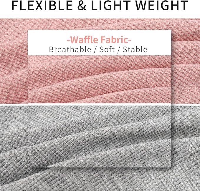 KYEESE 2Pack Dog Shirts Waffle for Small Dogs Stretchy T-Shirts Lightweight Tank Top Sleeveless Dog Vest Breathable, Large, Pink+Grey