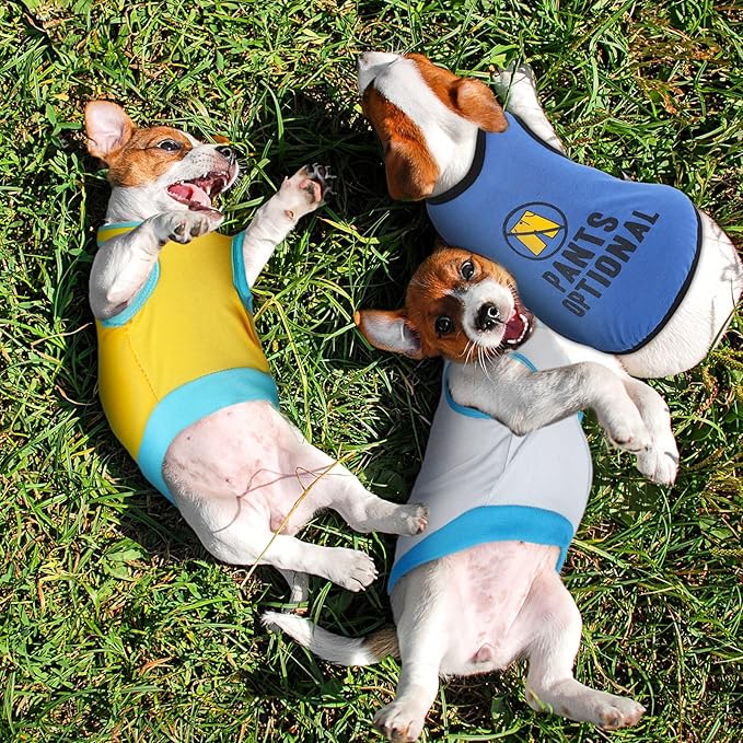 Saintrygo 8 Pieces Dog Shirts Pet Printed Clothes with Funny Letters Summer Pet T Shirts Cool Puppy Breathable Dog Outfit Soft Sweatshirt Cats(Vivid Pattern,Small)
