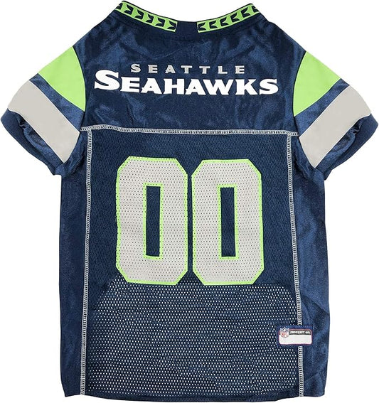 Pets First Seattle Seahawks NFL Dog Jersey, Size Large - Best Dog & Cat Football Jersey Costume