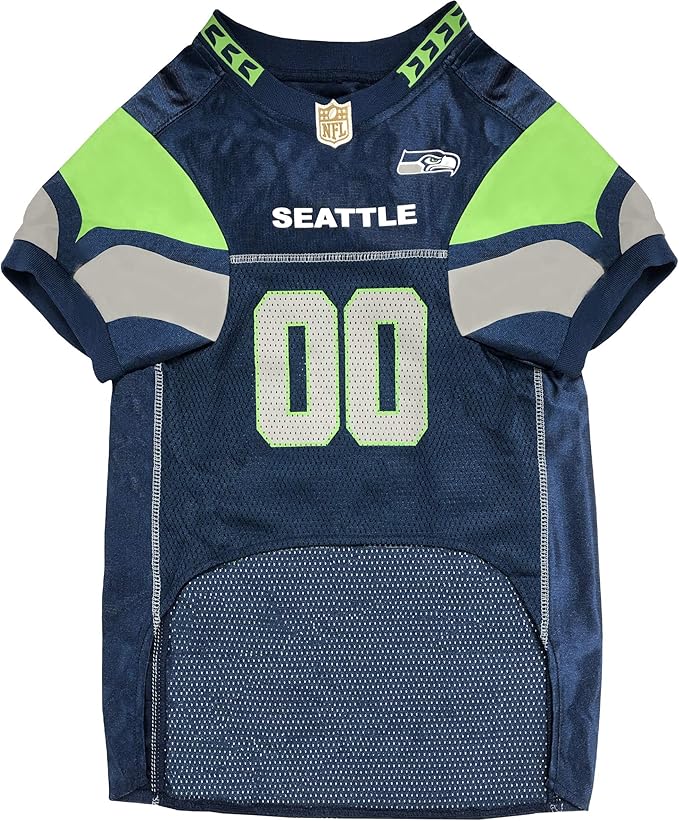 Pets First Seattle Seahawks NFL Dog Jersey, Size Large - Best Dog & Cat Football Jersey Costume