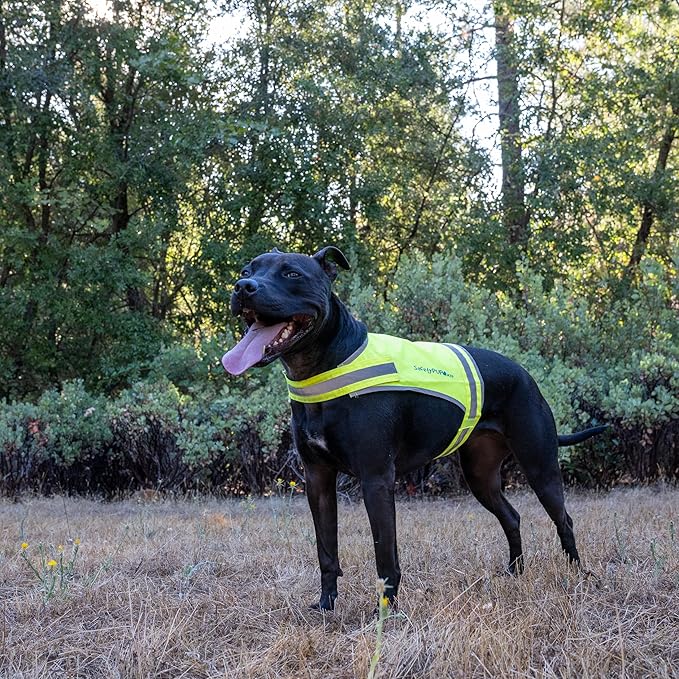 Lite Dog Vest. Coverage to Mid Back. Reflective Hi Visibility Fluorescent Yellow Fabric Helps to Keep Them in Sight and Safe On and Off Leash.