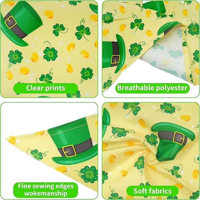 30 Pcs St.Patricks Day Easter Dog Bandanas Bulk 18 Inch Dog Bandanas for Small Dogs Breed Adjustable Puppy Cats Polyester Scarves Party Grooming S
