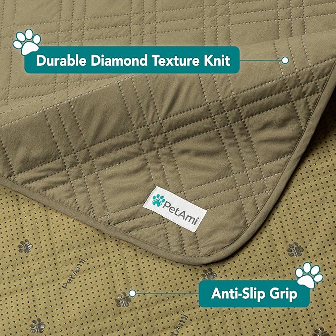 PetAmi Waterproof Couch Cover for Dogs, Waterproof Pet Blanket, Reversible Furniture Cover Sofa Protector for Pet Cat Bed, Washable Waterproof Blanket Dog Cover for Couch Seat, 102x82 Green