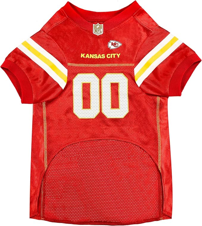 Pets First NFL Kansas City Chiefs Dog Jersey - Size X-Large. Best Football Jersey Costume for Dogs.