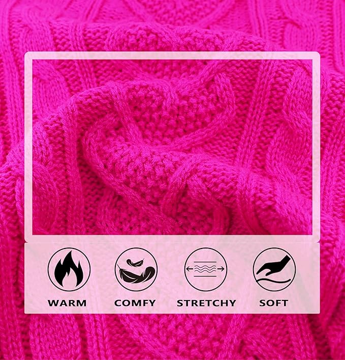 Dog Sweater - Knitted Warm Turtleneck Pullover for Small Dogs and Cats - Fall Winter Pet Apparel (Rose, Small)