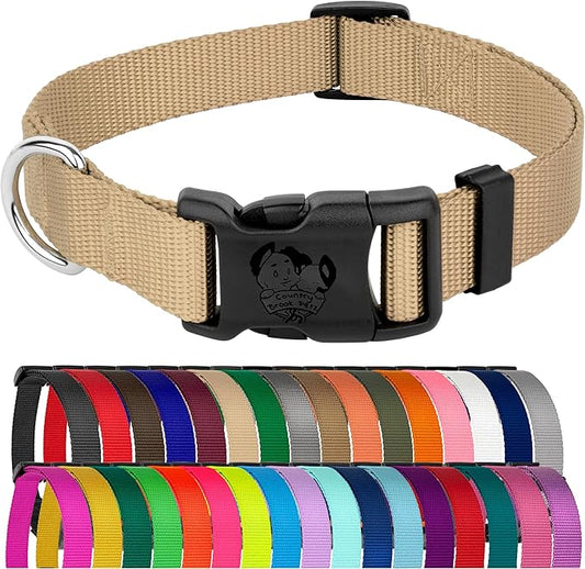 Country Brook Petz - American-Made Dog Collar for Large, Medium, and Small Dogs and Puppies - Deluxe Heavy Duty Nylon in 33 Dazzling Colors (Large, 1 Inch Wide, Copper Gold)