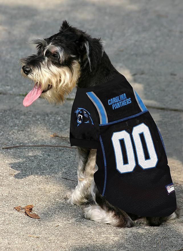 Pets First NFL Carolina Panthers Dog Jersey, Size Medium. Best Football Jersey Costume for Dogs & Cats. Licensed Jersey Shirt