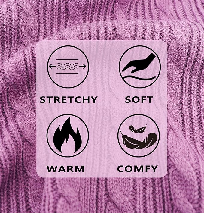 Dog Sweaters for Small Dogs Small Dog Sweater Warm Dog Clothes for Dachshund Female Winter Pet Sweaters Outfit Turtleneck Puppy Sweater Solid Twist Cat Sweater (Purple, Large)