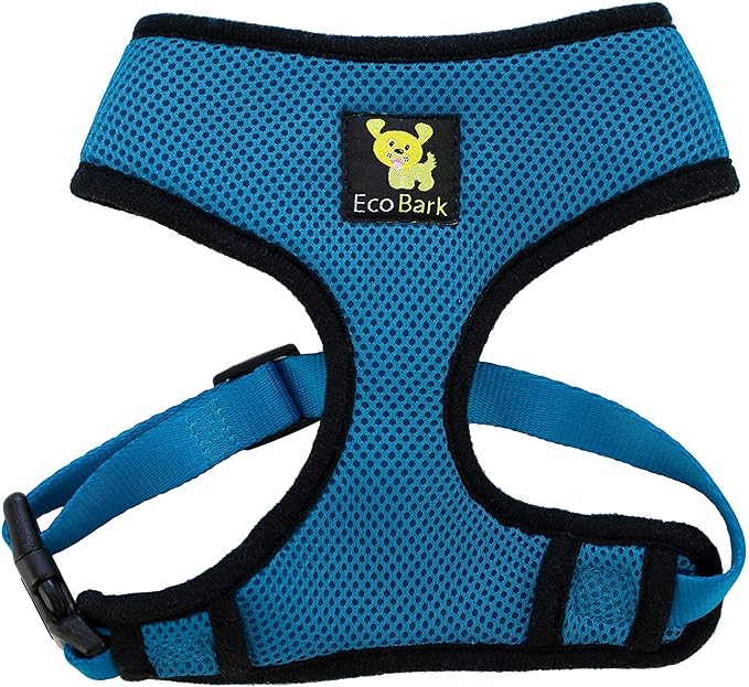 EcoBark Dog Harness - Luxurious Soft Mesh - Eco-Friendly Over The Head Vest Harness - No Pull & No Choke Design - Padded Breathable Body Halter - for Large Breed Dogs (Teal, XXL)