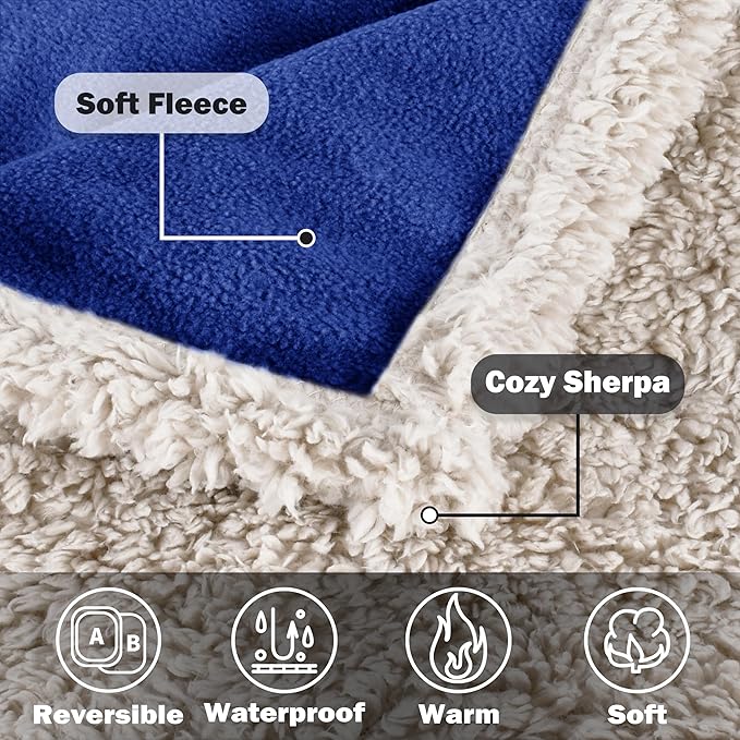 Kritter Planet Large Waterproof Bed Blanket for Intimacy, King Size Love Couples Bed Cover Leakproof, Reversible Protector Furniture Couch Cover for Dogs Pets, Washable, Stain Proof, Hair Resistant
