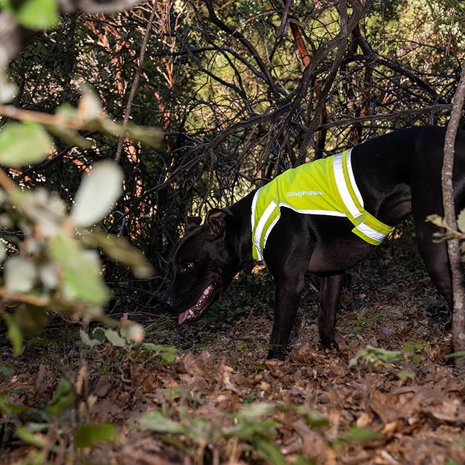 Lite Dog Vest. Coverage to Mid Back. Reflective Hi Visibility Fluorescent Yellow Fabric Helps to Keep Them in Sight and Safe On and Off Leash.