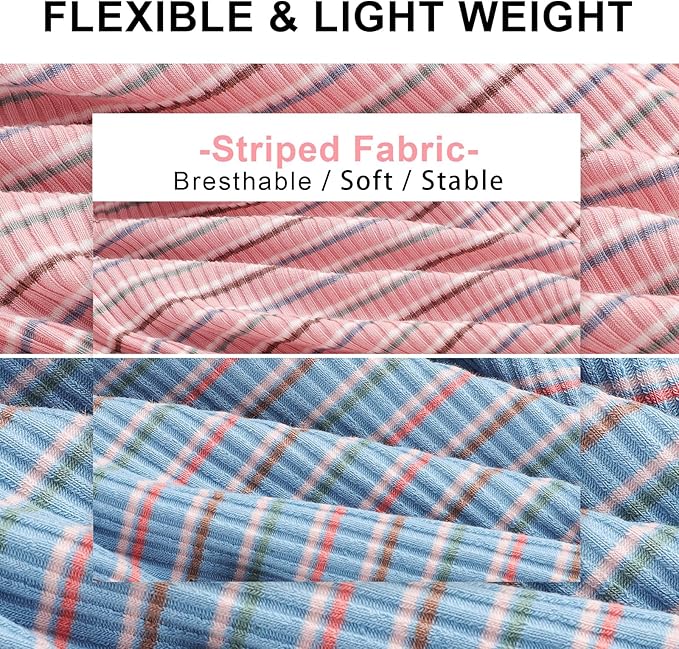 2Pack Dog Shirts for Small Dogs Girl Boy Striped Dog Shirt Vest Soft Stretchy Puppy Clothes Sleeveless Colorful Sweatshirt Small Puppy Outfit for Chihuahua Yorkie, Pink+Blue, XS