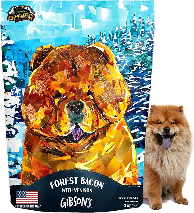 Wild Meadow Farms - Gibson's Forest Bacon with Venison, Soft Jerky Dog Treats, Crafted with Real Meat, Aromatic, and Grain-Free for Training and Rewarding Dogs of All Breeds & Ages - 3 Ounce Pouch