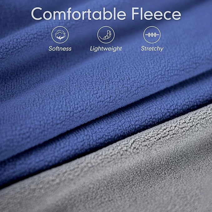 Cyeollo 2 Pack Soft Stretchy Fleece Vest with Reflective Stripe Pullover Sweatshirt Jacket Lightweight Pet Clothes in Cold Weather Sweaters for Small Dogs & Cats Grey & Blue