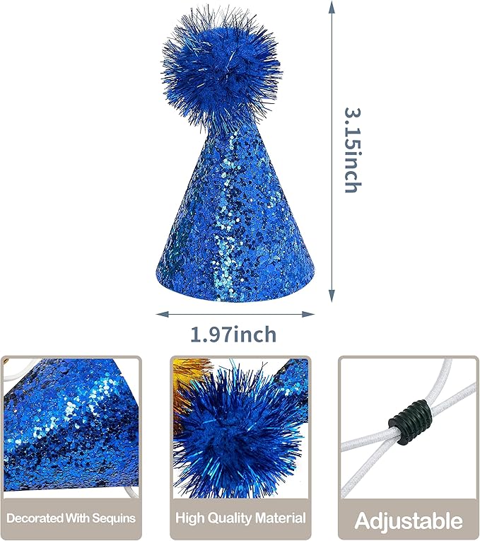 PET SHOW 10pcs Mini Small Dog Hats Cat Birthday Party Hat Rabbit Hats for Holiday Wedding Puppies Kittens Costume Accessories