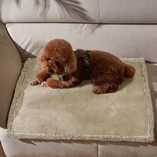 Kritter Planet Waterproof Puppy Blanket for Small Dogs, Pee Proof Sherpa Fleece Pet Blanket, Reversible Cover for Couch Bed, Liquid Proof Furniture Protector