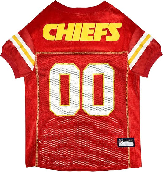 Pets First NFL Kansas City Chiefs Dog Jersey, Size Medium - Best Football Costume for Dogs & Cats - Licensed Shirt