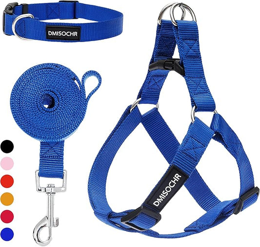 No Pull Dog Harness - Adjustable Step-in Harness & Leash Set for Small, Medium, Large Dogs - Escape Proof Soft Pet Harness for Walking, Training, Hiking, Outdoor Activities