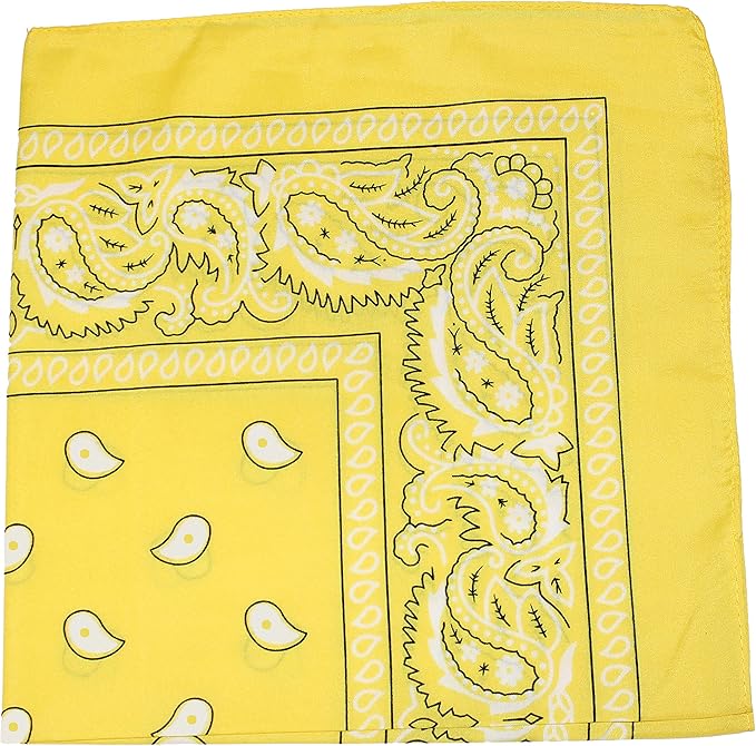 5 Pack Mechaly Dog Bandana Neck Scarf Paisley Cotton Bandanas - Any Pets (Yellow)