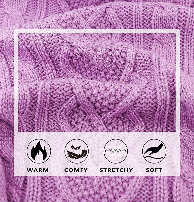 Dog Sweaters Dog Clothes for Small Dogs Dog Knitted Warm Sweater Turtleneck Puppy Clothes Small Dog Pullover Sweater Fall Winter Cat Apparel (Purple, Small)