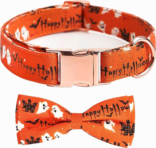 Adjustable Bow Tie Dog Collar Printed Cute Patterns Spring Summer Soft Pet Collars for Small Medium Large Dogs