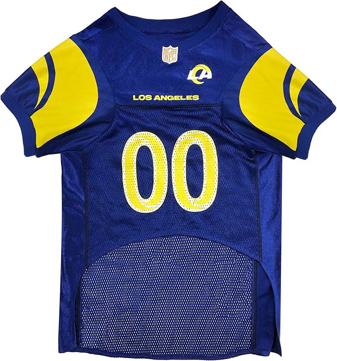 Pets First NFL Los Angeles Rams Dog Jersey, Size X-Small - Best Football Jersey Costume for Dogs & Cats