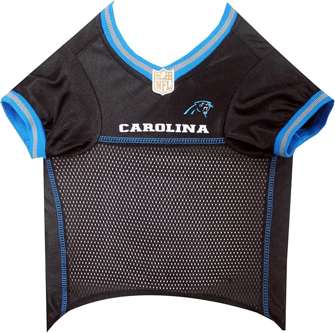 NFL Carolina Panthers Dog Jersey, Size: Small. Best Football Jersey Costume for Dogs & Cats. Licensed Jersey Shirt