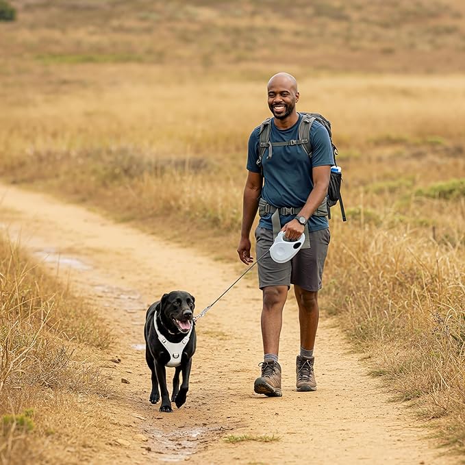 TUG Dog Harness with 2 Leash Connection Points | Adjustable, Padded, Lightweight | Handle on Back | No-Pull Front Clip (Small, Cream)