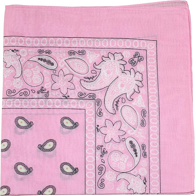 5 Pack Mechaly Dog Bandana Neck Scarf Paisley Cotton Bandanas - Any Pets (Pink)