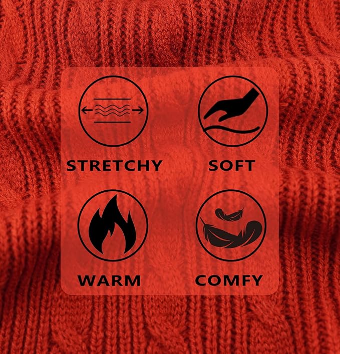Turtleneck Dog Sweaters Dog Clothes for Small Dogs Dog Knitted Warm Sweater Puppy Cold Weather Clothes Small Dog Pullover Sweater Fall Winter Doggie Outfits Cat Apparel (Red, Large)