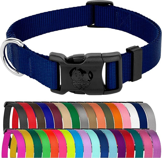 Country Brook Petz - American-Made Dog Collar for Large, Medium, and Small Dogs and Puppies - Deluxe Heavy Duty Nylon in 33 Dazzling Colors (Medium, 3/4 Inch Wide, Royal Blue)