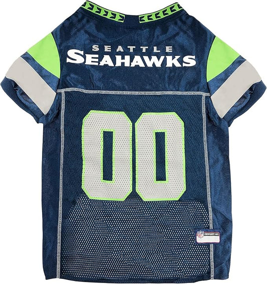 Pets First NFL Seattle Seahawks Dog Jersey, Size Medium. Best Football Jersey Costume for Dogs & Cats. Licensed Jersey Shirt